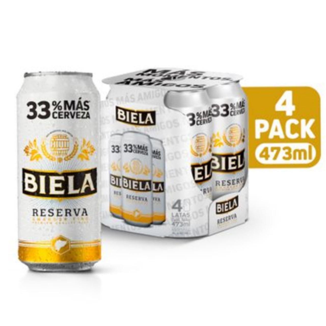 Cerveza Biela Reserva Lata 473ml Pack 4 und