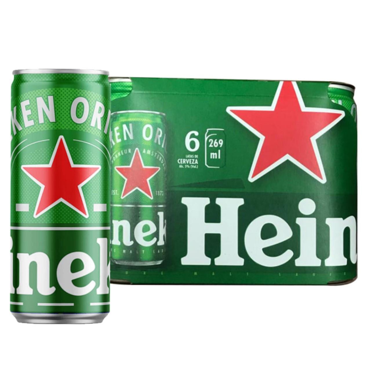 Cerveza Heineken Lata 269ml pack 6 und