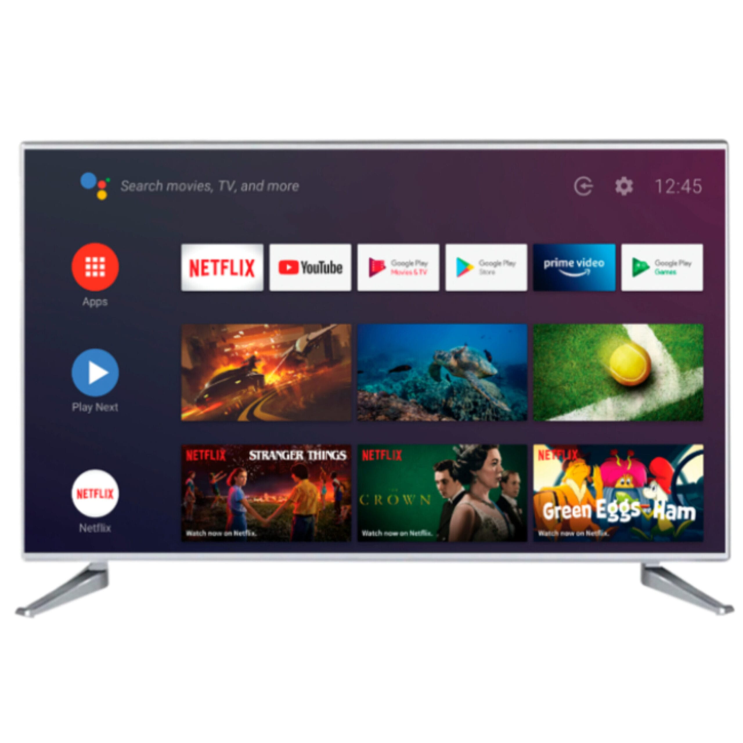 CARACTERÍSTICAS: Sistema Operativo: Android 11.0. Almacenamiento: 8 GB. Con licencia Google Play, Netflix, Youtube y Prime Video. Accesos directos: desde el control remoto. Conexión Bluetooth. Conexión WIFI: Integrado. Pantalla LED de 40’’, aspecto 16:9, resolución 1920x1080. Audio: Dolby Audio. Smart TV. Puertos: 3x HDMI; 2x USB 2.0.